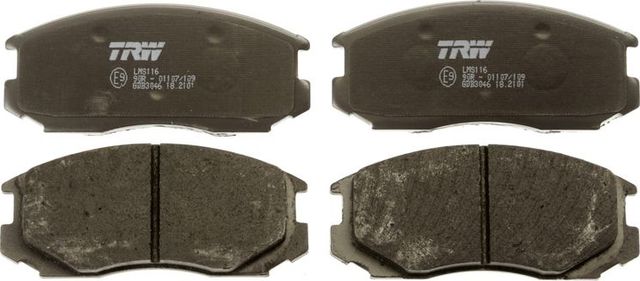 Тормозные колодки TRW COTEC передние для Proton Satria I (300) 2000-2006. Артикул GDB3046