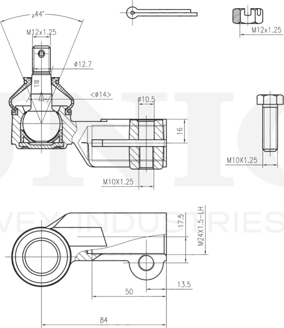 Наконечник рулевой тяги (Unio). Артикул SSP-10127