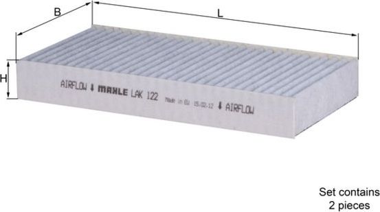 Салонный фильтр Mahle. Артикул LAK 122/S