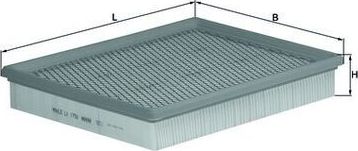 Воздушный фильтр Mahle для Chrysler PT Cruiser 2000-2010. Артикул LX 1758
