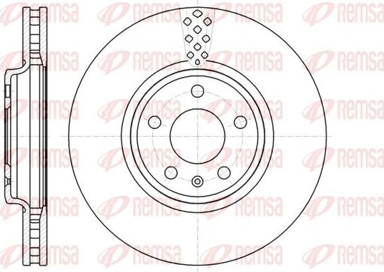 Тормозной диск Remsa передний для Audi A4 IV (B8) 2007-2015. Артикул 61110.10