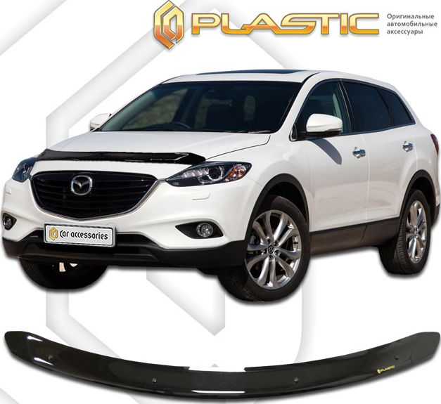 Дефлектор СА Пластик для капота (Classic черный) Mazda CX-9 2012-2026. Артикул 2010010108922