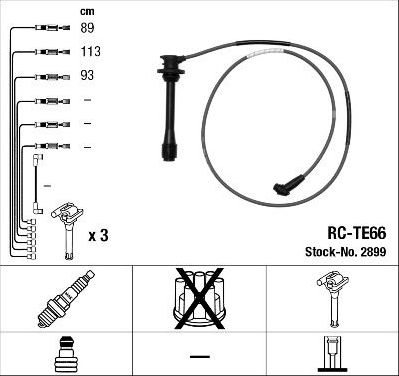 Высоковольтные провода (провода зажигания) (комплект) NGK. Артикул 2899