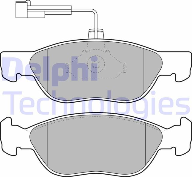 Тормозные колодки Delphi (Low-Metallic) передние для Fiat Marea 1998-2002. Артикул LP1586