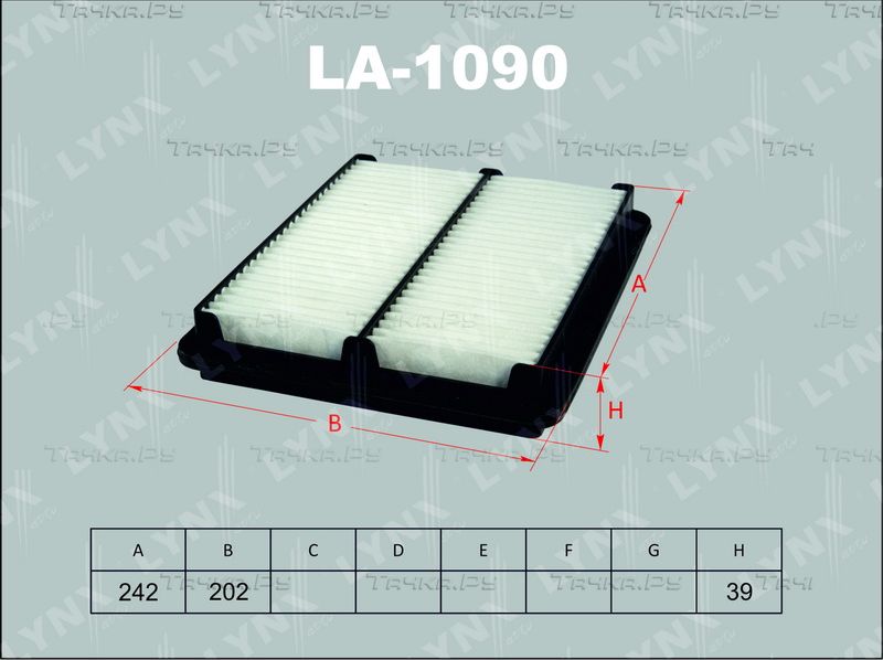 Воздушный фильтр LYNXauto для Daewoo Nubira I 1997-2003. Артикул LA-1090