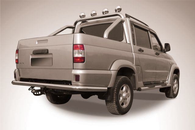 Защита Slitkoff заднего бампера d76 для УАЗ Pickup I рестайлинг 2014-2026. Артикул UPpic14-011
