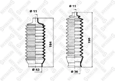 Пыльник рулевой рейки Stellox. Артикул 14-72005-SX