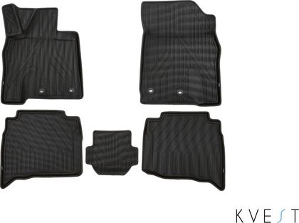 Коврики KVEST 3D для салона Lexus LX 570 III рестайлинг 2015-2024 Черный, серый кант. Артикул KVESTLEX00002K1