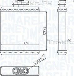 Радиатор отопителя (печки) Magneti Marelli для Audi A1 I (8X) 2010-2015. Артикул 350218412000