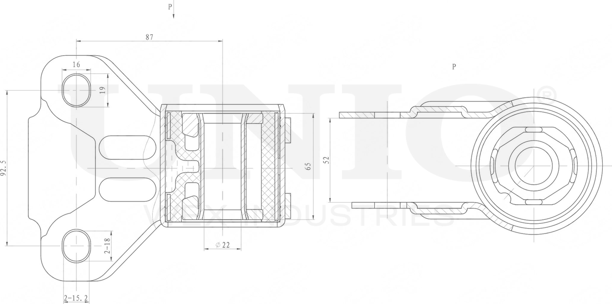 Сайлентблок рычага подвески (Unio). Артикул RMP-20347