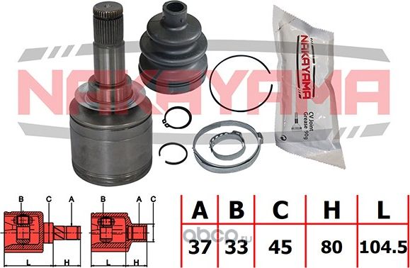 ШРУС внутр. перед. левый к-кт (Nakayama). Артикул NJ7293NY