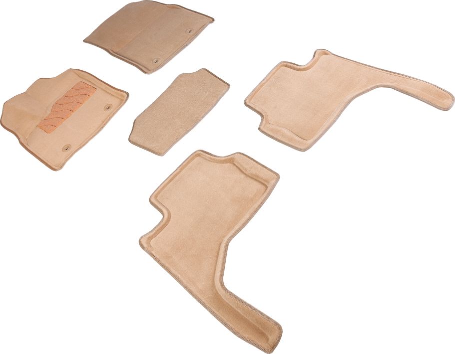 Коврики Seintex 3D ворсовые для салона Toyota Land Cruiser 300 2021-2026 БЕЖЕВЫЕ. Артикул 96537
