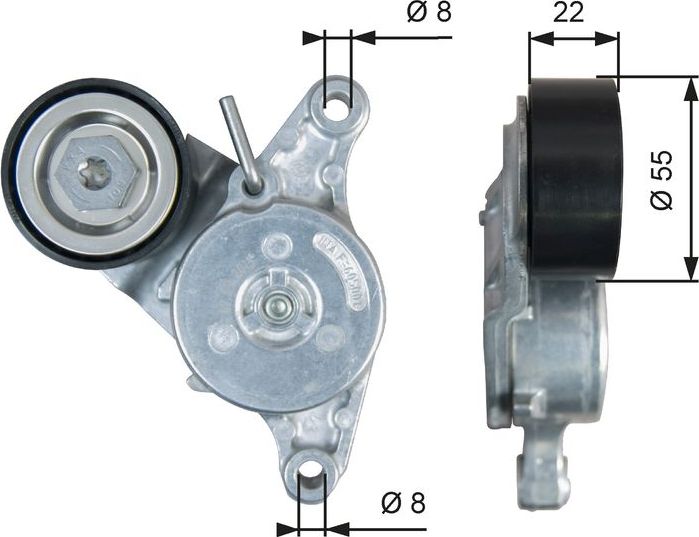 Натяжной ролик (натяжитель) приводного клинового зубчатого ремня Gates DriveAlign®. Артикул T39392
