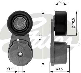 Натяжной ролик (натяжитель) приводного клинового зубчатого ремня Gates DriveAlign®. Артикул T38378