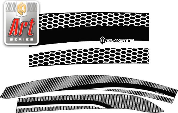 Дефлекторы СА Пластик для окон (Серия Art черная) Renault Logan 2014-2026. Артикул 2010031509708