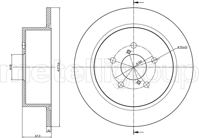 Тормозной диск Metelli. Артикул 23-1397C