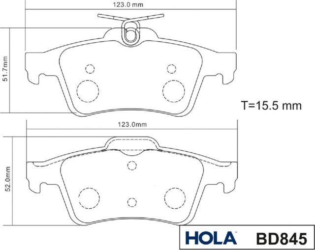 Тормозные колодки HOLA. Артикул BD845