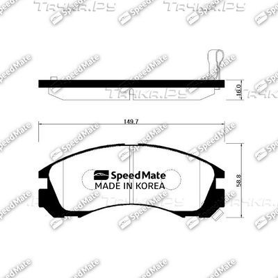 Тормозные колодки SpeedMate передние для Mitsubishi Outlander III 2012-2026. Артикул SM-BPH009
