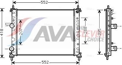 Радиатор охлаждения двигателя AVA для Fiat Multipla I 1999-2010. Артикул FT2326