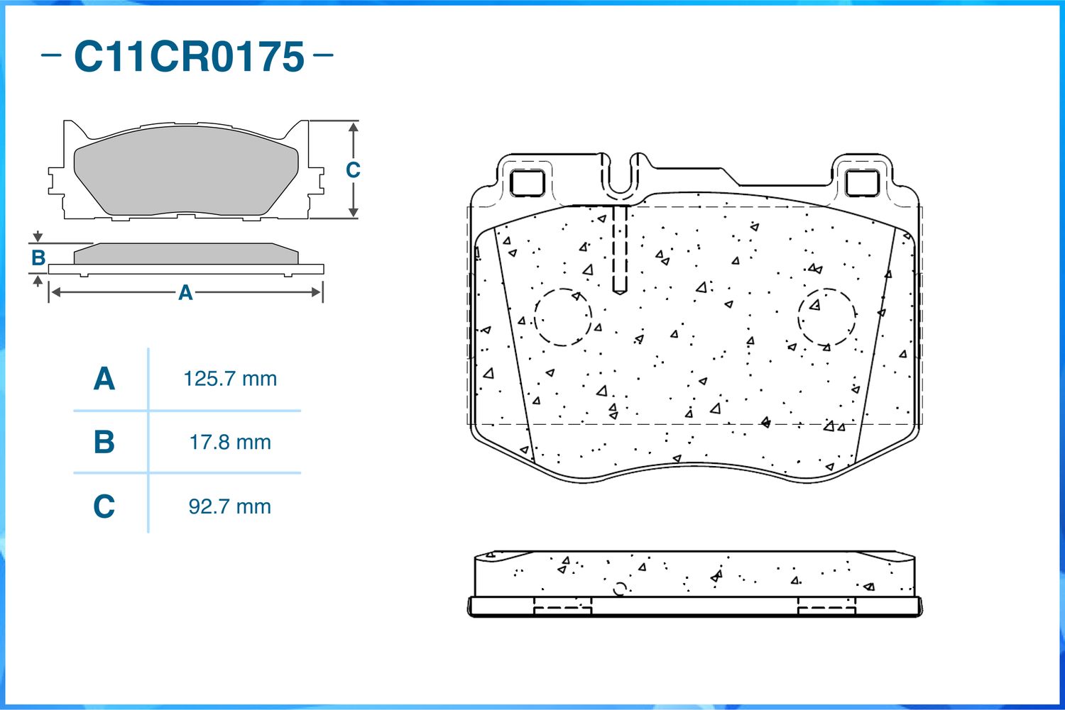 Колодки тормозные передние (Low Metallic) (Cworks). Артикул C11CR0175