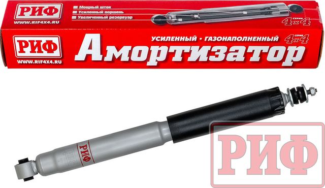 Амортизатор РИФ газовый задний штатный для Mitsubishi Pajero IV 2006-2015. Лифт 0-40 мм. Артикул SAG248
