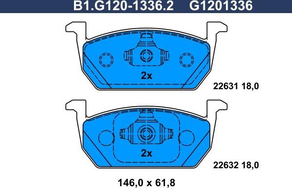 Тормозные колодки Galfer. Артикул B1.G120-1336.2