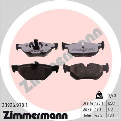 Тормозные колодки Zimmermann rd:z. Артикул 23926.970.1