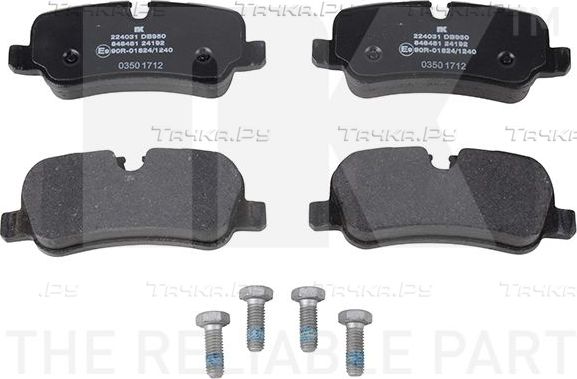 Тормозные колодки NK задние для Land Rover Range Rover III 2002-2012. Артикул 224031