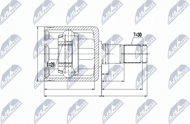 Шрус внутренний (граната) NTY. Артикул NPW-NS-050