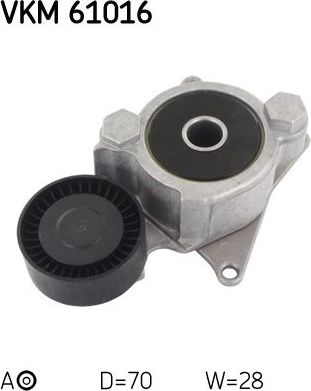 Натяжной ролик (натяжитель) приводного поликлинового ремня SKF. Артикул VKM 61016