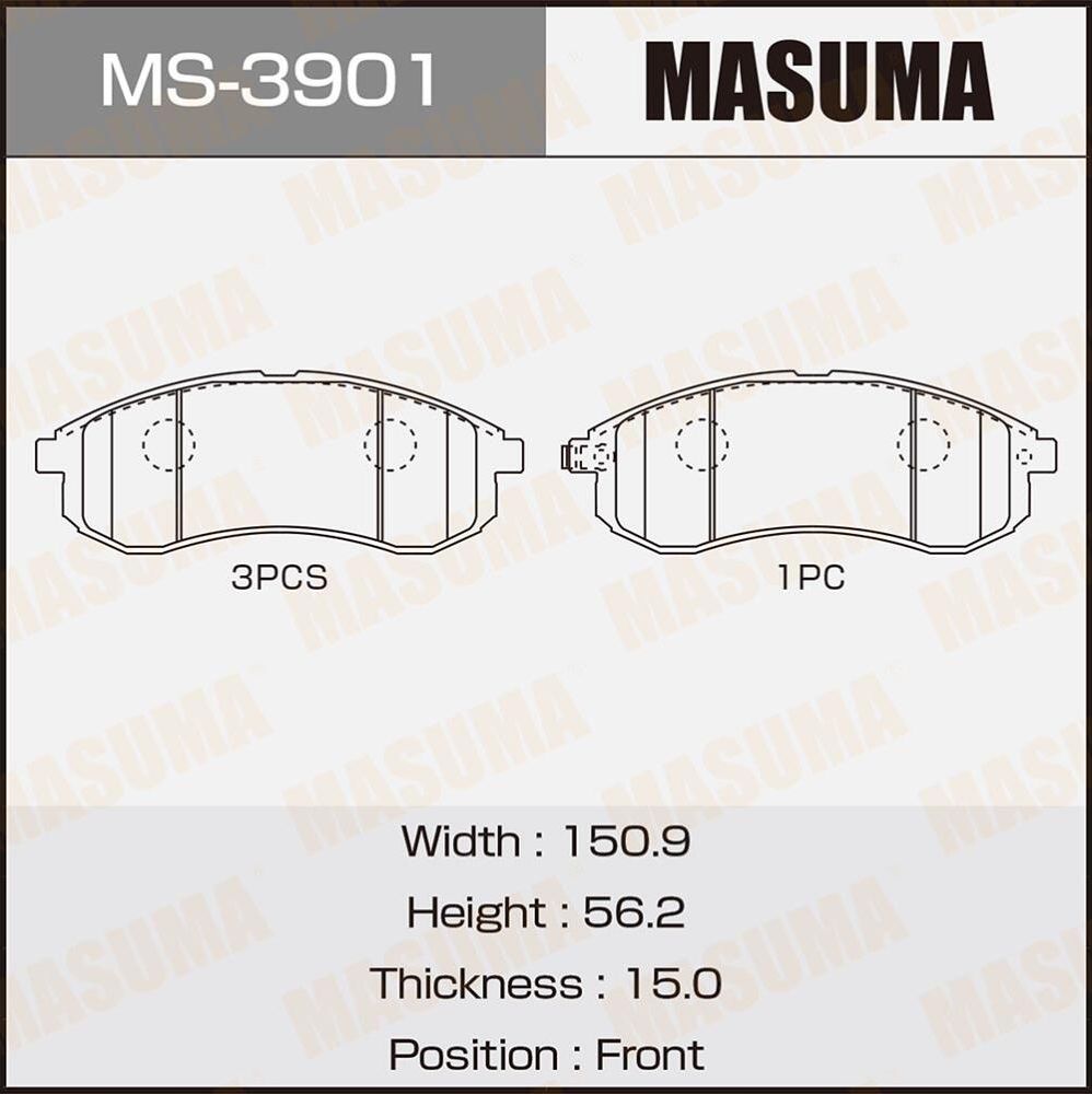 Тормозные колодки Masuma. Артикул MS-3901