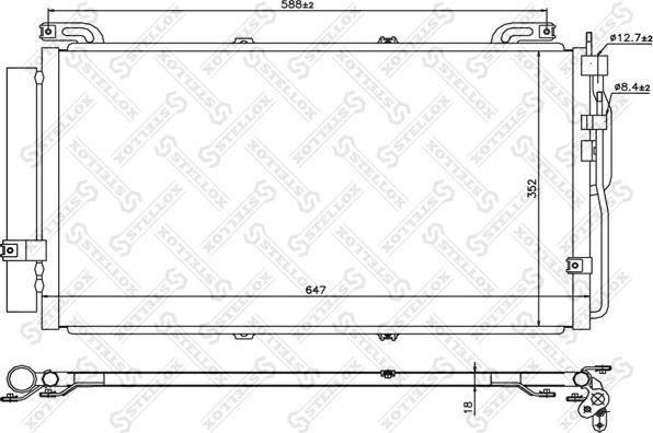 Радиатор кондиционера (конденсатор) Stellox для Hyundai Matrix I 2001-2010. Артикул 10-45103-SX