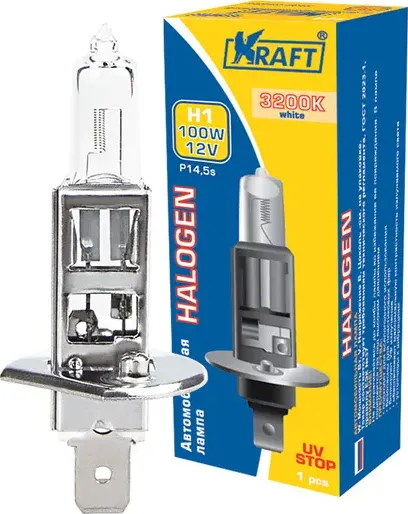 Лампа 12V H1 100W P14,5s KRAFT 1 шт. картон KT700001. Артикул KT700001