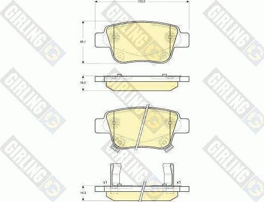 Тормозные колодки Girling. Артикул 6133374