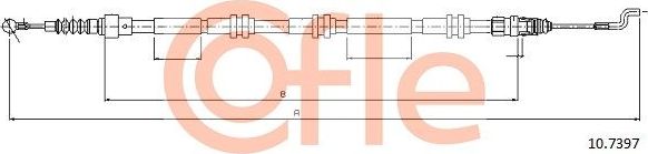 Трос ручника (тросик ручного тормоза) Cofle. Артикул 92.10.7397