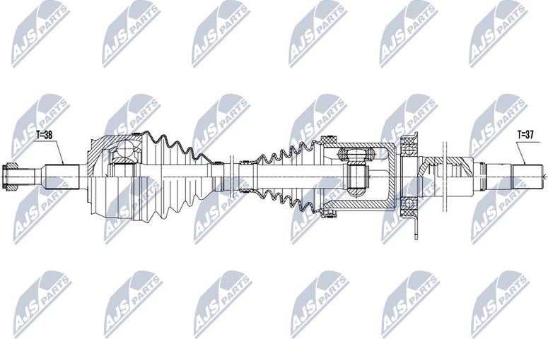 Полуось (привод в сборе, приводной вал) NTY. Артикул NPW-VW-131