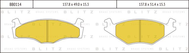 Колодки тормозные VW GOLF 2/JETTA/PASSAT 83 перед. (Blitz). Артикул BB0114