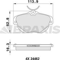 Тормозные колодки Braxis задние для Citroen C6 2005-2012. Артикул AA0406