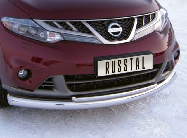 Защита RusStal переднего бампера d76/42 (дуга) для Nissan Murano Z51 2010-2015. Артикул NMZ-010316