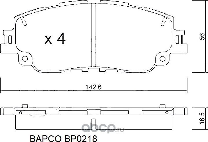 Колодки тормозные дисковые LEXUS ES VII (_Z10_, _A10_, _H10_) Saloo (Bapco). Артикул BP0218