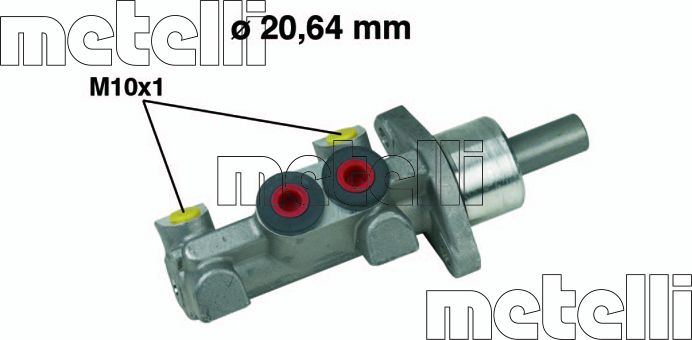 Тормозной цилиндр главный Metelli (алюминий). Артикул 05-0391