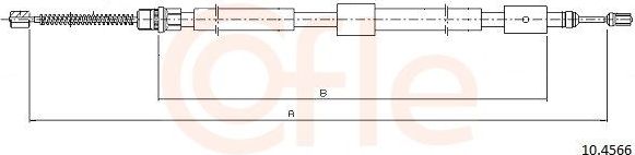 Трос ручника (тросик ручного тормоза) Cofle задний левый для Citroen ZX 1993-1998. Артикул 10.4566