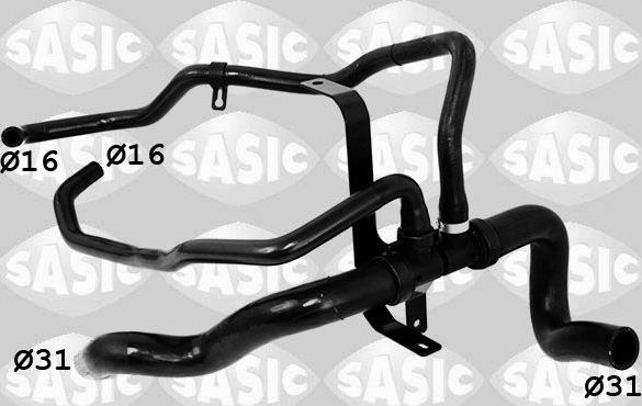 Патрубок системы охлаждения (радиатора) Sasic. Артикул 3400229
