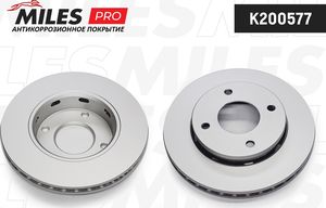 Тормозной диск Miles передний для Mitsubishi Colt VI (Z20/Z30) 2004-2012. Артикул K200577