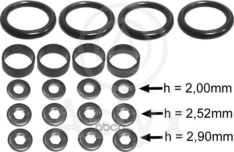 Комплект прокладок, форсунка (Aslyx) Aslyx. Артикул AS506251