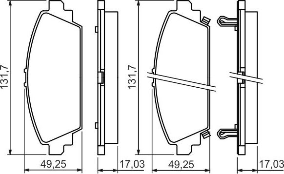 Тормозные колодки Bosch (Low-Metallic). Артикул 0 986 494 414