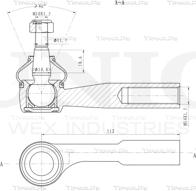 Наконечник рулевой тяги (Unio). Артикул SSP-10132