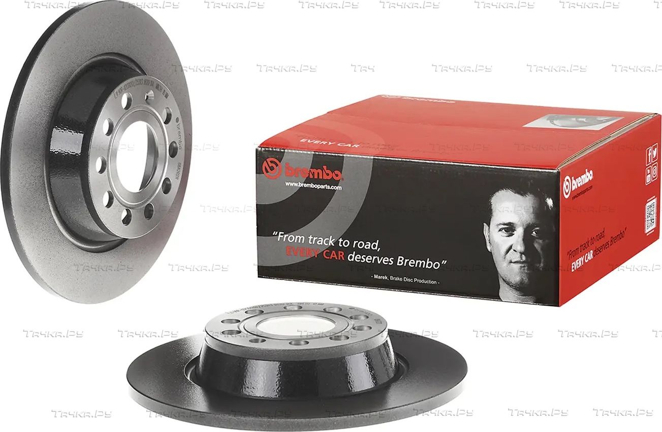 Тормозной диск Brembo PRIME LINE - UV Coated задний для Volkswagen Passat B6 2005-2011. Артикул 08.A202.11