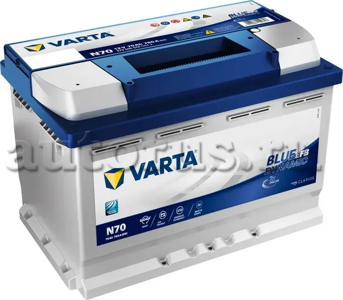 АКБ VARTA Blue Dynamic EFB 70А/ч N70 (-/+) 12V 760A 278x175x190 570500076 Varta. Артикул 570500076