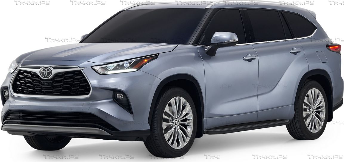 Пороги алюминиевые Rival Premium-Black для Toyota Highlander U70 2020-2026. Артикул A180ALB.5711.1